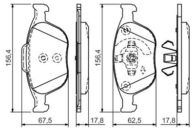Колодки тормозные дисковые передние BOSCH 0986495066