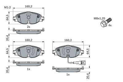 Колодки тормозные дисковые передние BOSCH 0986494660