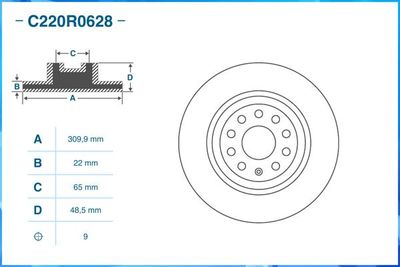 Диск тормозной CWORKS C220R0628