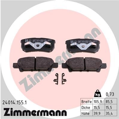 Колодки тормозные дисковые ZIMMERMANN 240141551