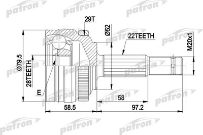 ШРУС наружный комплект PATRON PCV1116