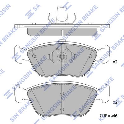 Колодки тормозные дисковые SANGSIN SP4256