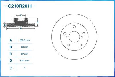 Диск тормозной передний CWORKS C210R2011