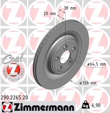 Диск тормозной ZIMMERMANN 290226520
