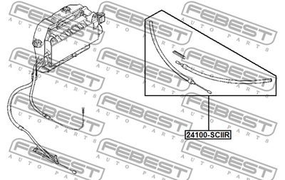 Трос стояночного тормоза FEBEST 24100SCIIR