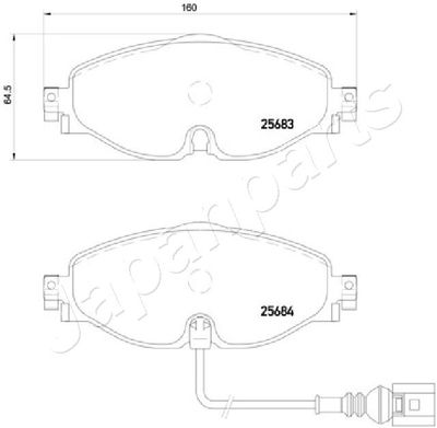 Колодки тормозные дисковые JAPANPARTS PA0907AF