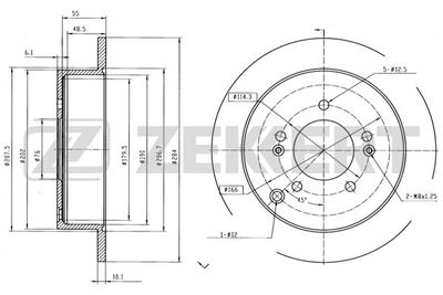 Диск тормозной задний Zekkert BS5207