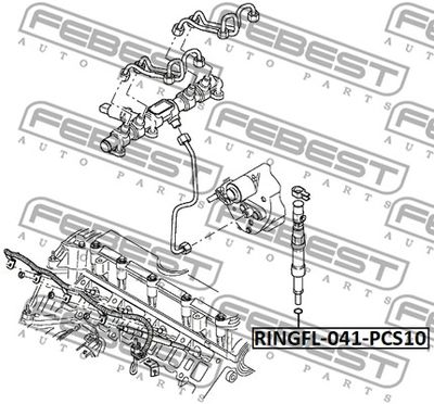 Кольцо уплотнительное форсунки FEBEST RINGFL041PCS10