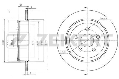 Диск тормозной задний Zekkert BS5240