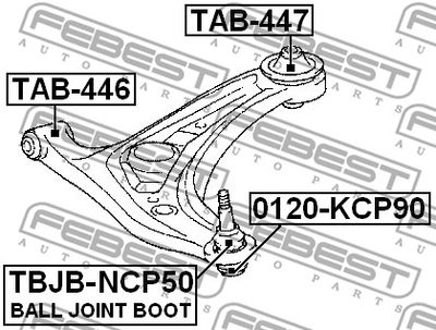 Сайлентблок рычага переднего задний FEBEST TAB447