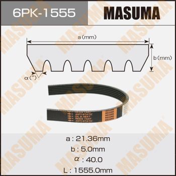 Ремень поликлиновой Masuma 6PK1555