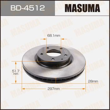 Диск тормозной передний Masuma BD4512