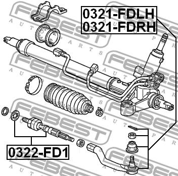 Тяга рулевая FEBEST 0322FD1