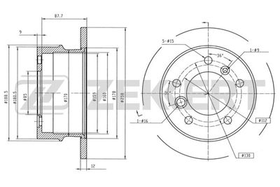 Диск тормозной задний Zekkert BS5200