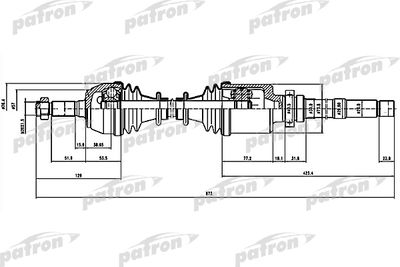 Полуось правая PATRON PDS1063