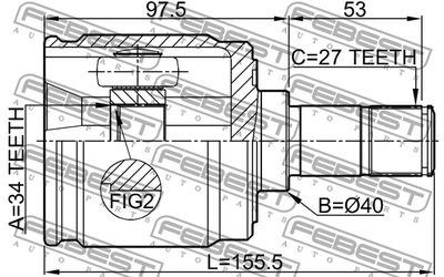 ШРУС внутренний левый FEBEST 0311CL20LH