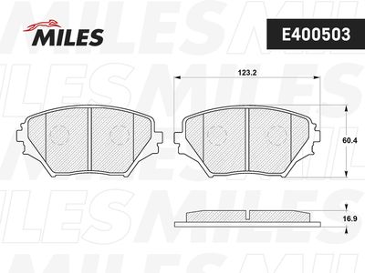 Колодки тормозные передние Miles E400503