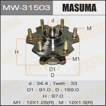 Ступица колеса с интегрированным подшипником Masuma MW31503