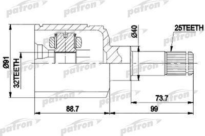 ШРУС внутренний PATRON PCV9538