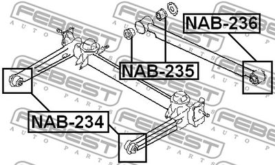 Сайлентблок задней поперечной тяги FEBEST NAB236