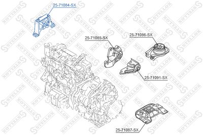 Опора двигателя правая STELLOX 2571084SX