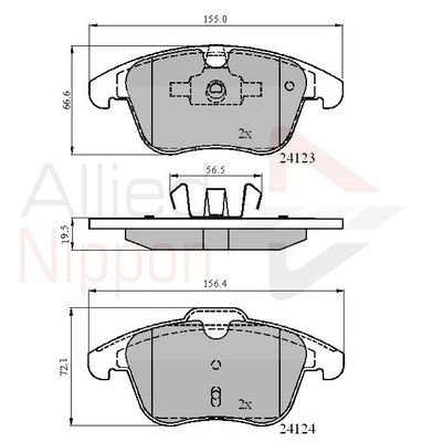 Колодки тормозные передние ALLIED NIPPON ADB01591