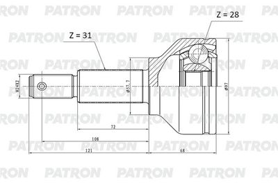 ШРУС наружный PATRON PCV2179