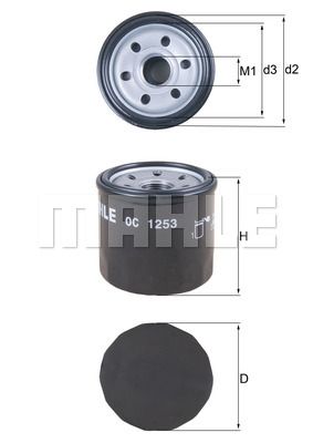 Фильтр масляный MAHLE OC1253