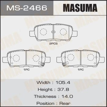 Колодки тормозные задние Masuma MS2466