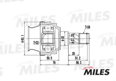 ШРУС внутренний Miles GA10014