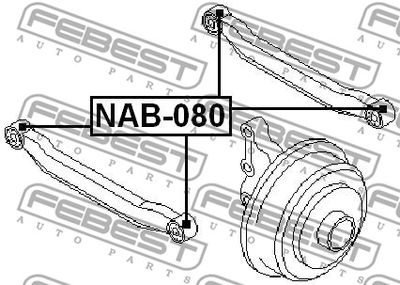 Сайлентблок заднего поперечного рычага FEBEST NAB080