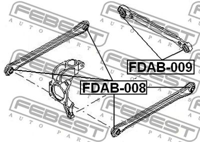 Сайлентблок задней поперечной тяги FEBEST FDAB008