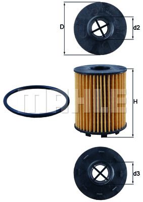 Фильтр масляный MAHLE OX371D