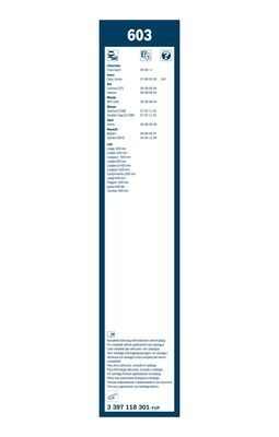 Комплект щеток стеклоочистителя BOSCH 3397118301