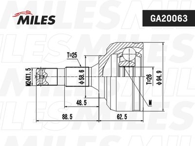 ШРУС наружный Miles GA20063