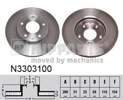 Диск тормозной NIPPARTS N3303100