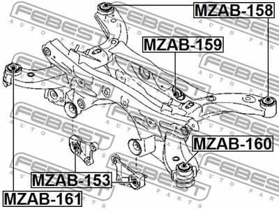 Сайлентблок подушки дифференциала FEBEST MZAB153