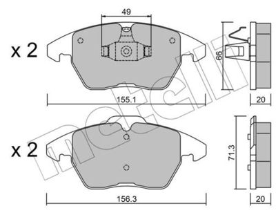Колодки тормозные дисковые передние METELLI 2205482