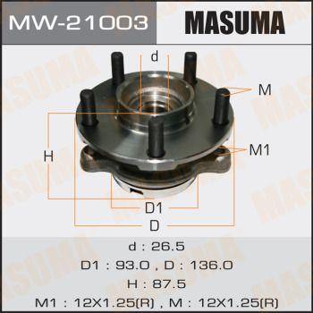 Ступица колеса с интегрированным подшипником Masuma MW21003
