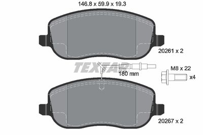 Колодки тормозные дисковые передние TEXTAR 2026101