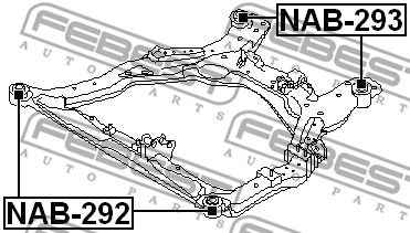 Сайлентблок подрамника передний FEBEST NAB292