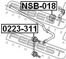 Втулка стабилизатора заднего FEBEST NSB018