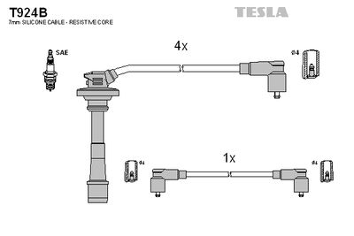 Провода зажигания TESLA T924B