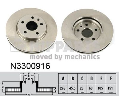 Диск тормозной передний вентилируемый NIPPARTS N3300916