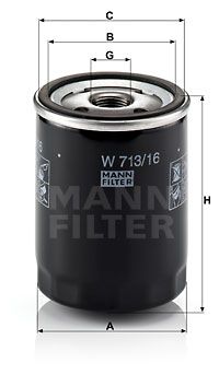 Фильтр масляный MANN-FILTER W71316