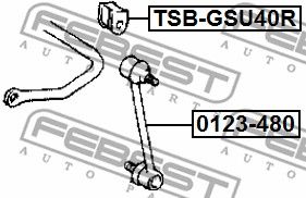 Втулка стабилизатора заднего FEBEST TSBGSU40R