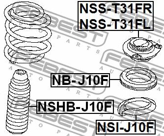 Пыльник амортизатора переднего FEBEST NSHBJ10F