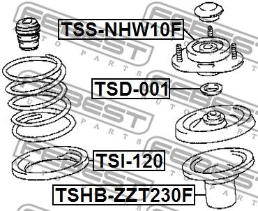 Опора амортизатора переднего FEBEST TSSNHW10F