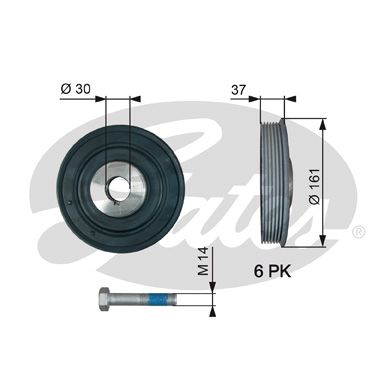 Шкив коленвала GATES TVD1002A