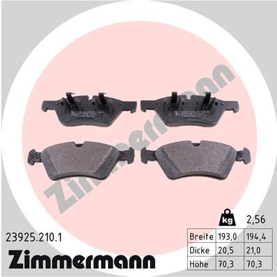 Колодки тормозные дисковые ZIMMERMANN 239252101
